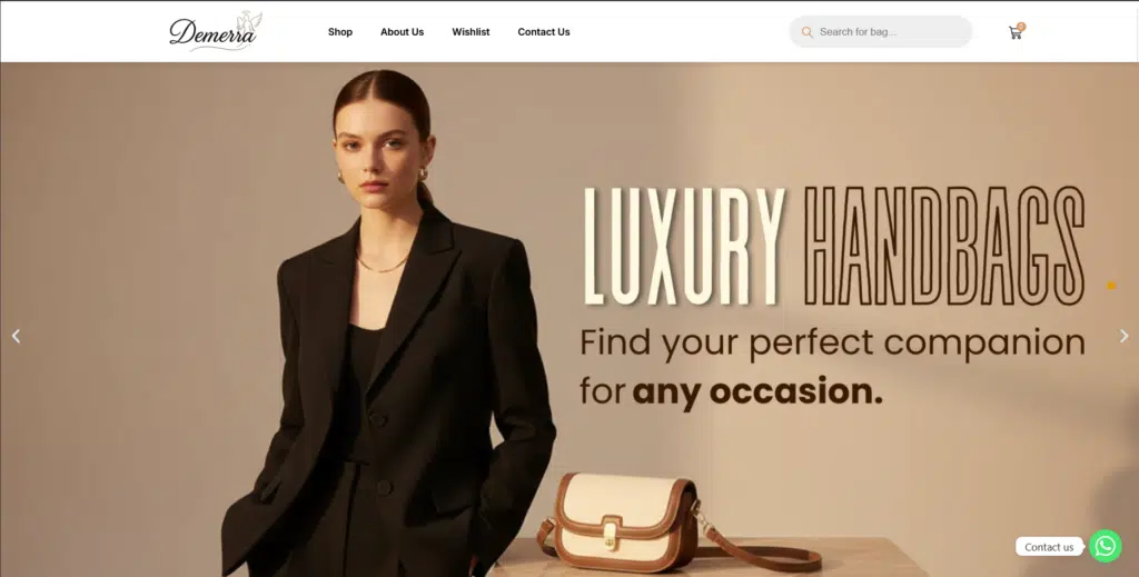Demerra branded purse webiste
