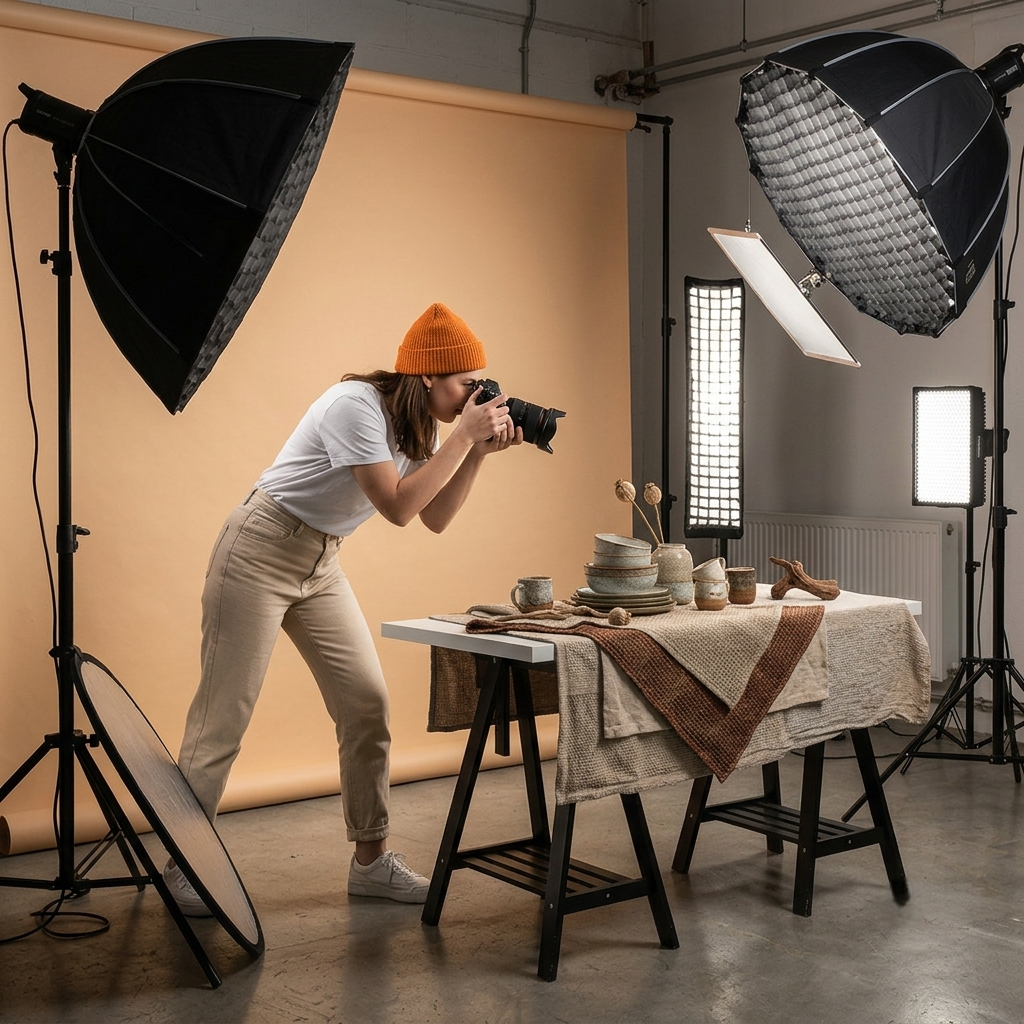 Professional product photography setup